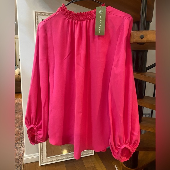 Trina Turk Tops - Brand new with tag! Trina Turk Fuchsia Blouse with Ruched Sleeves